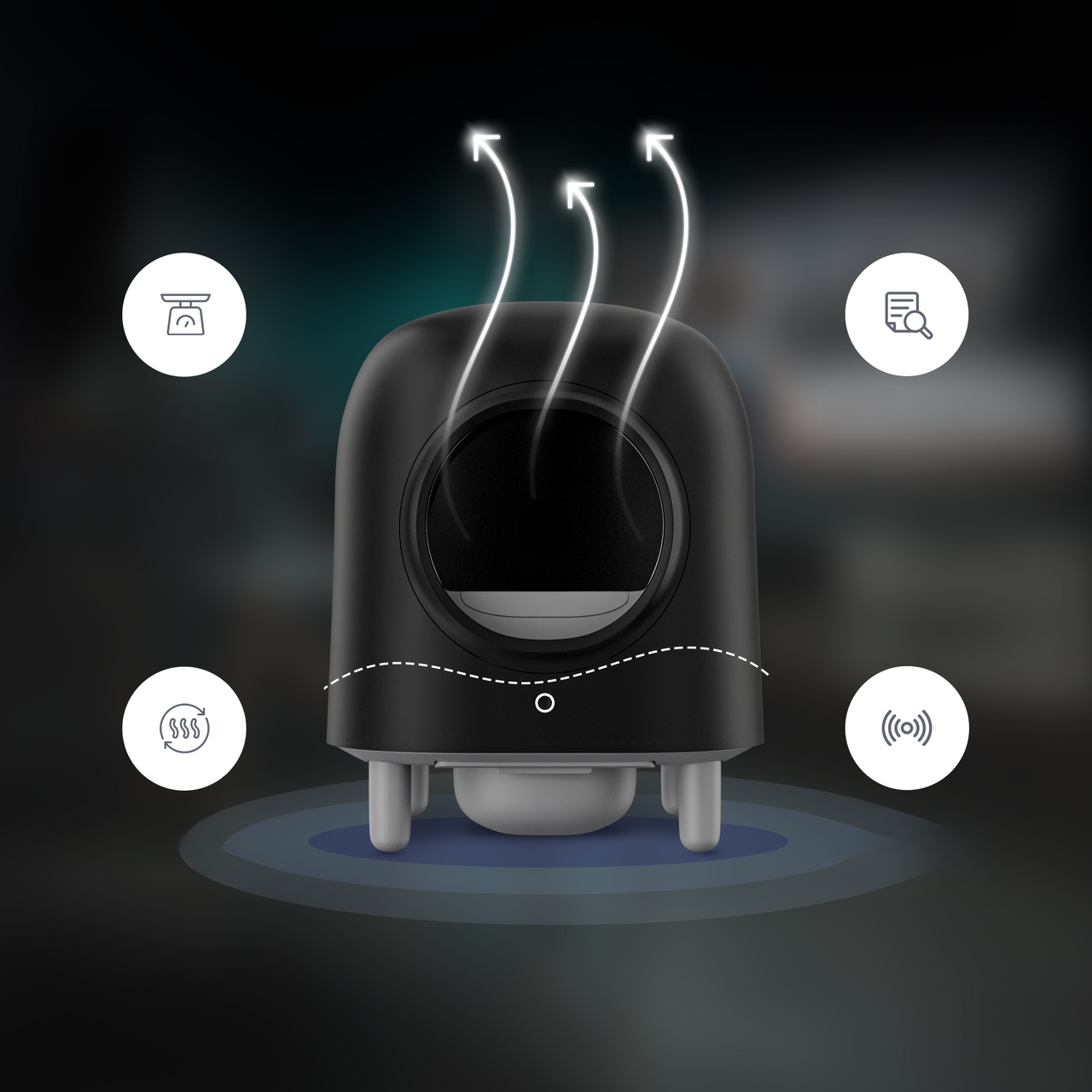 Petree Cube - Self-Cleaning Litter Box - Black Edition